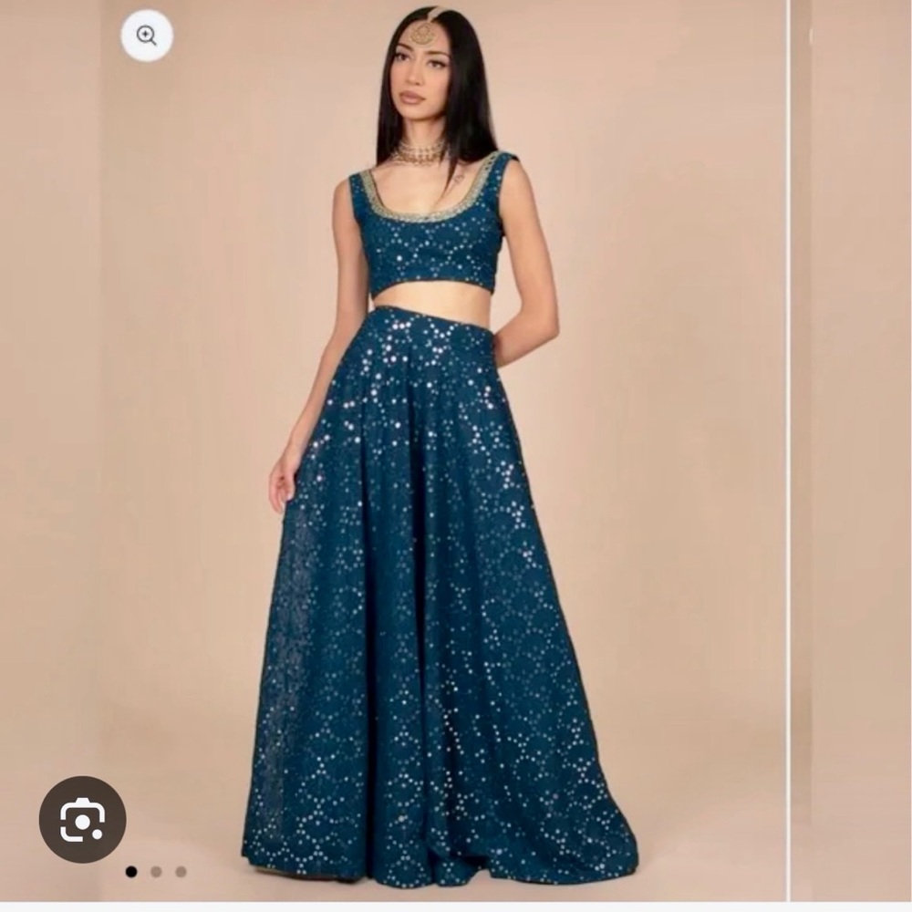 Teal “Blueberry Sorbet” Set from The Saree Room- Brand New!